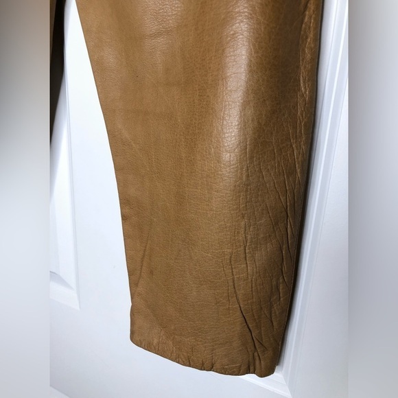The Leather Warehouse Vintage High Waisted Tan Leather Trousers 10 - Picture 7 of 12